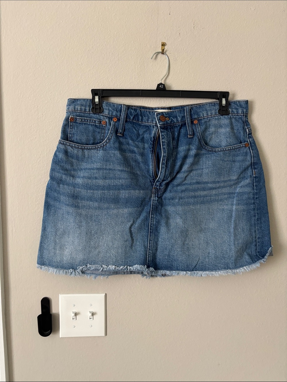 Madewell Classic Blue Denim Mini Skirt - Casual Cut